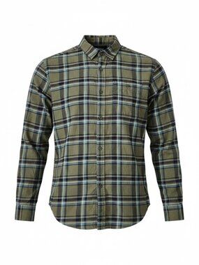 MOUNTAIN HARDWEAR Olive Plaid Cotton Button-Down Shirt m